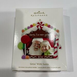 Hallmark Keepsake “Sittin with Santa” Photo Holder Ornament